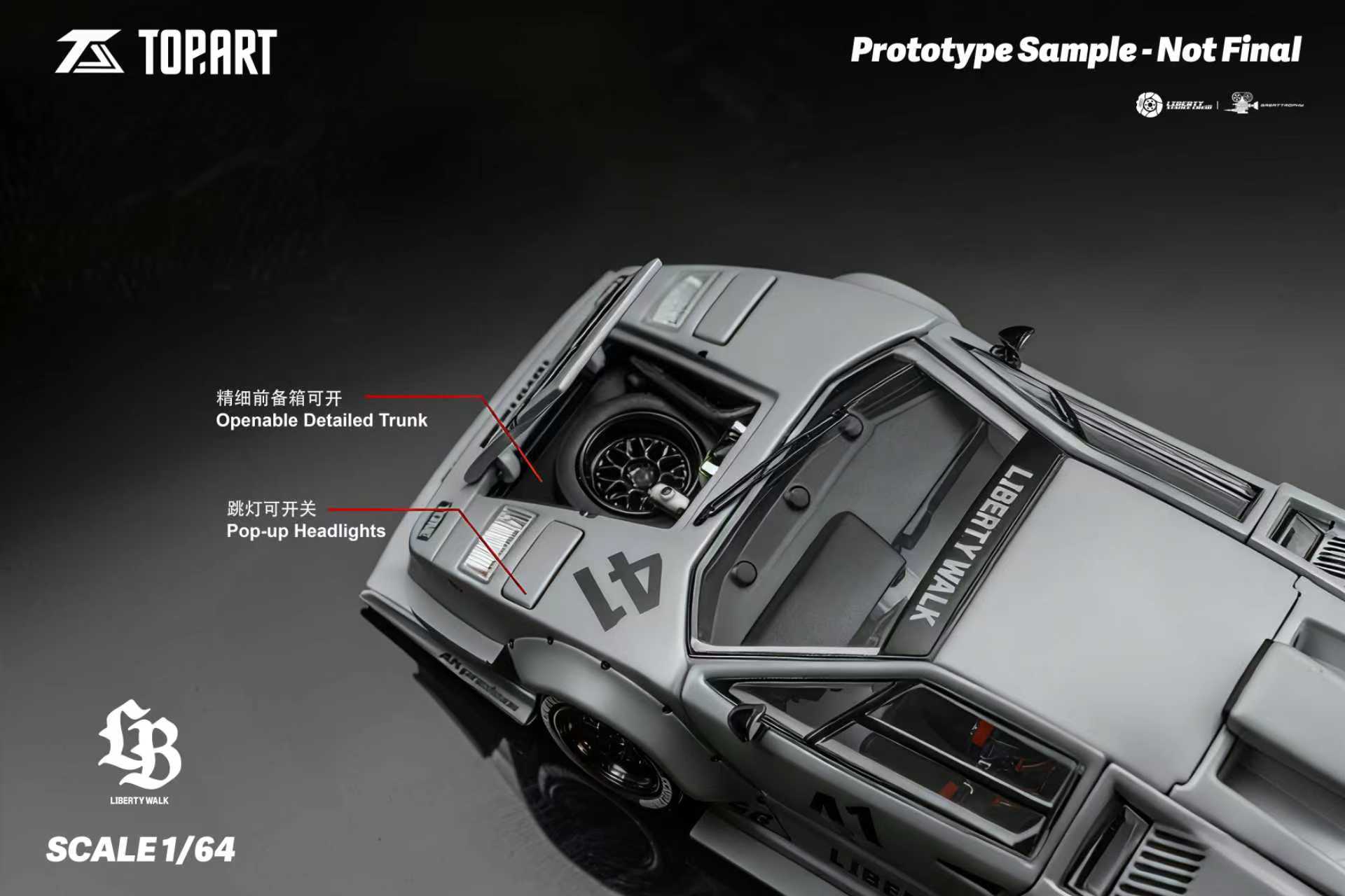 Preorder] TOPART 1:64 LBWK Lamborghini Countach TAO640007