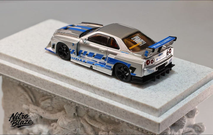 [Preorder] Nitro Blaze 1:64 Skyline ER34 LB Super Silhouette Widebody (2 Versions)