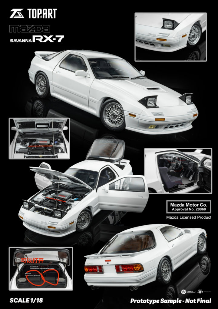 [Preorder] TOPART 1:18 Mazda RX7 FC3S 1989 (2 Versions)