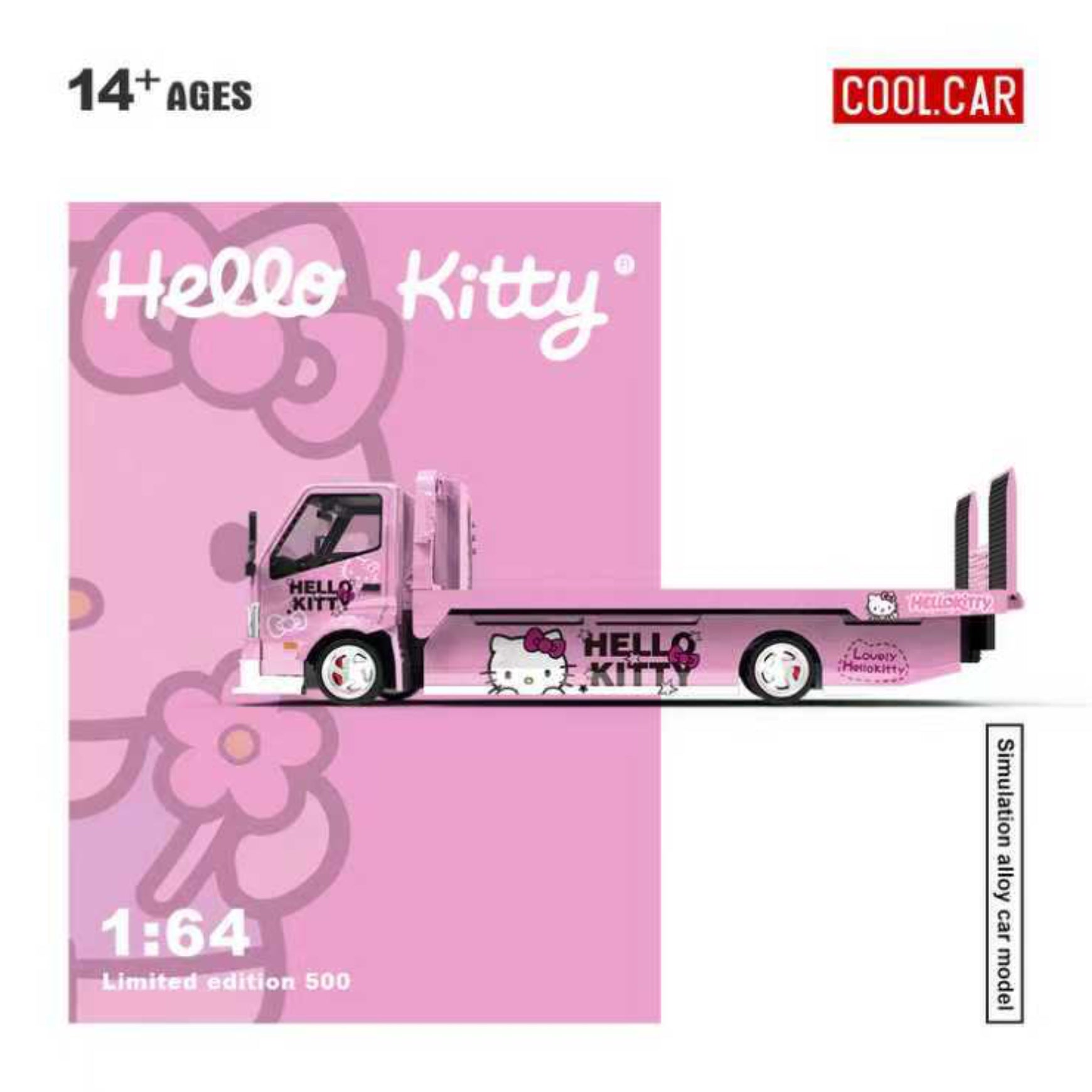 【数量限定品】COOL CAR 1/64 ハローキティHINOキャリアトラック Cool Car 1:64 Hino H300 Flatbed Trailer - Hello Kitty Livery