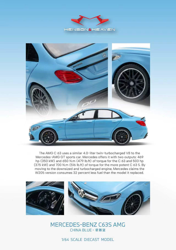 [Preorder] HH Model 1:64 Mercedes-Benz C63 AMG W205 (3 Colours)