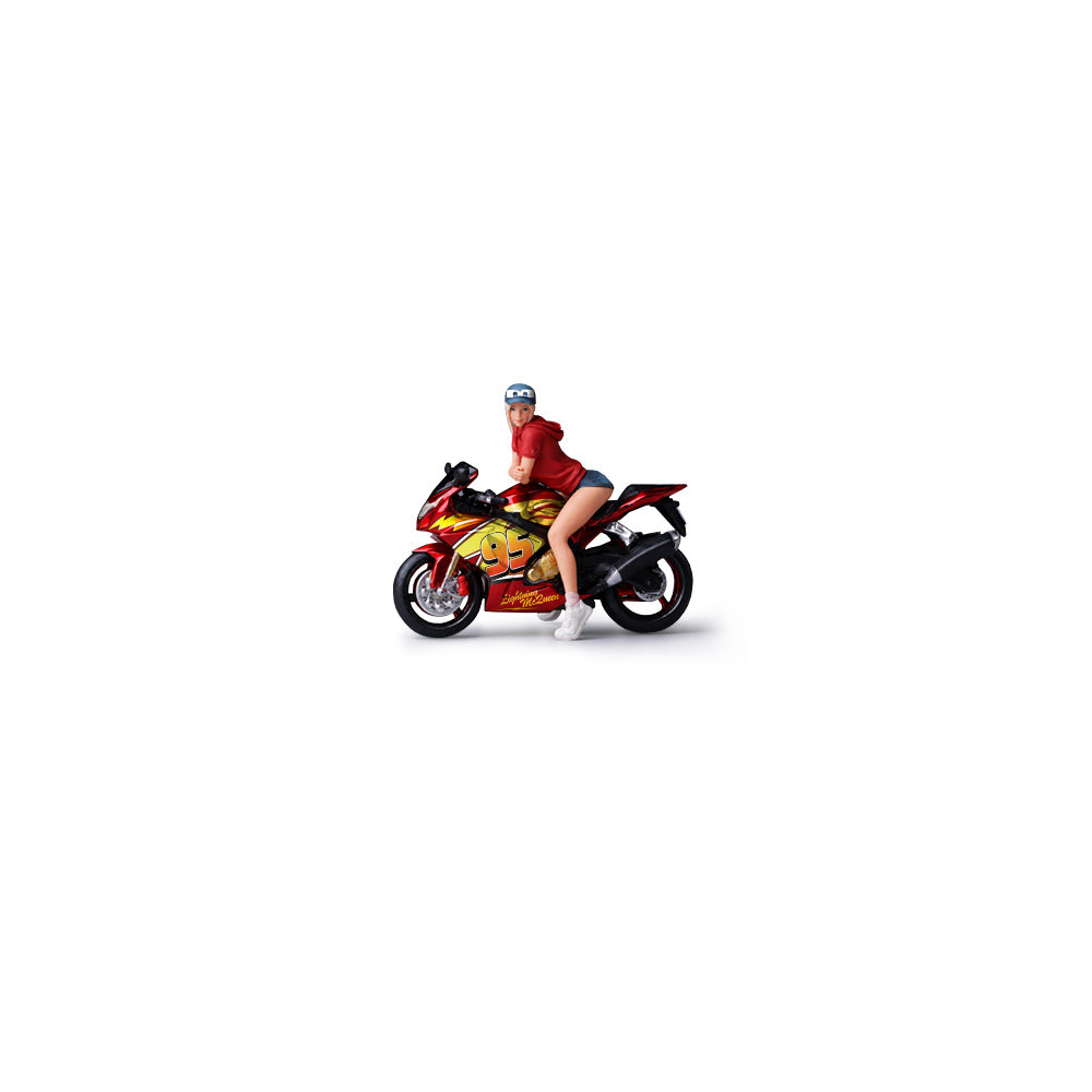 [Preorder] MoreArt 1:64 MCQUEEN SUZUKI MOTORCYCLE TRENDY GIRL DOLL SET MO222243