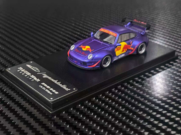 [Preorder] Model Collect 1:64 Porsche RWB993 High Wing Matte Purple Red Bull Livery MC640023T
