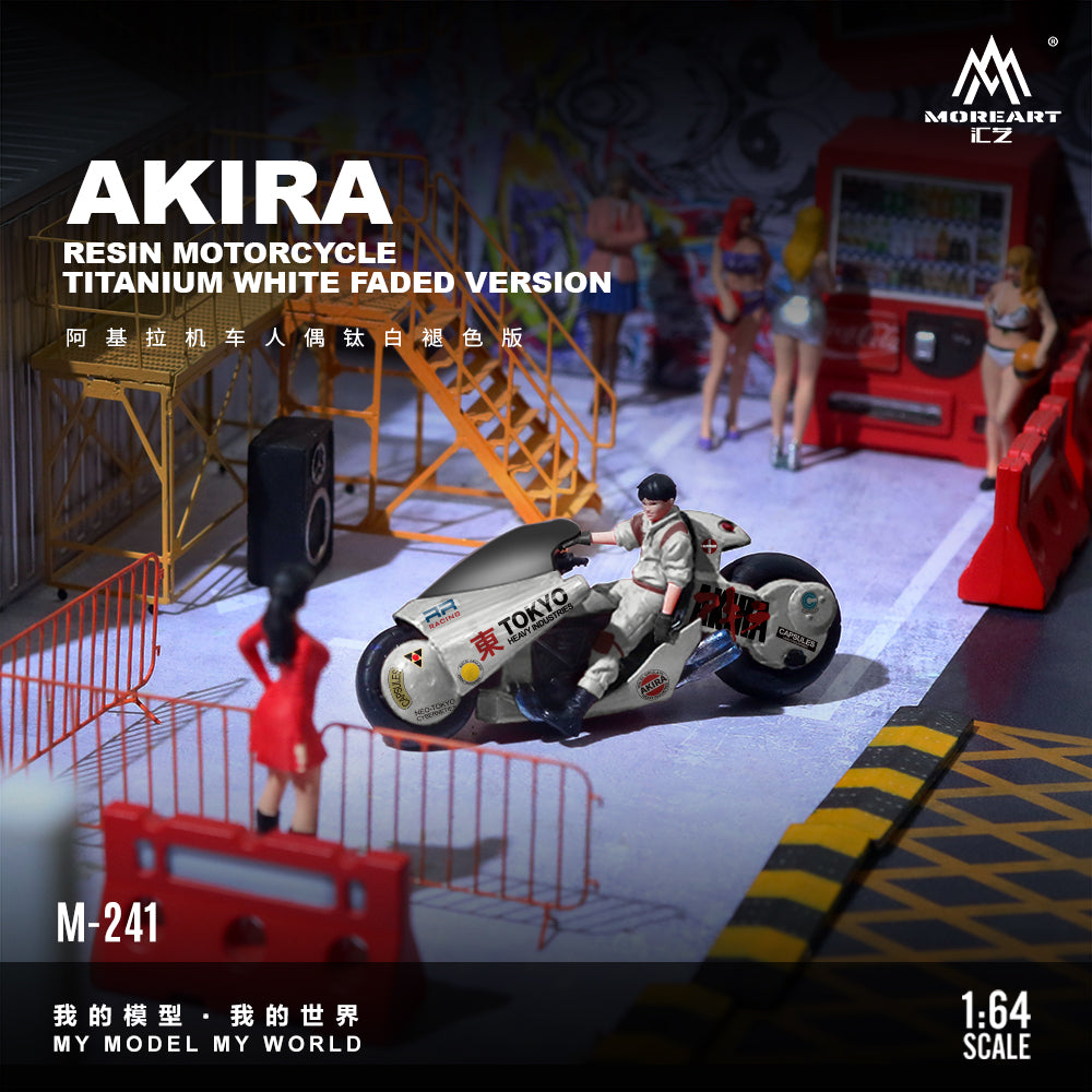 akira Preorder] MoreArt 1:64 AKIRA RESIN MOTORCYCLE TITANIUM WHITE FADED