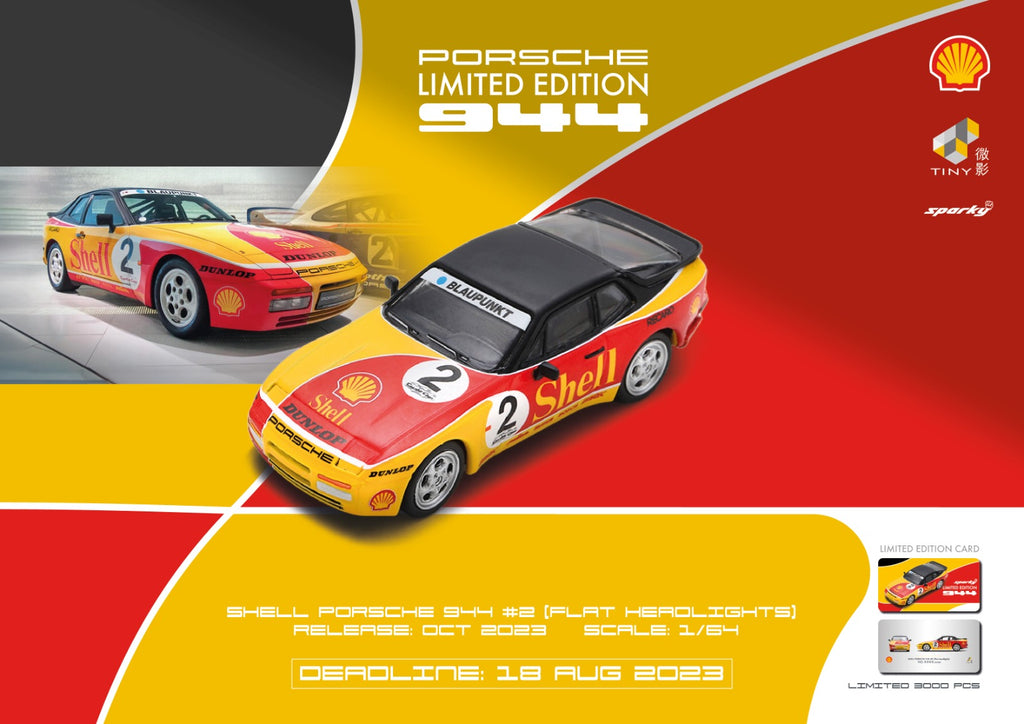 Sparky X Tiny 1:64 Porsche 944 Turbo Cup Shell #2 (Flat headlights