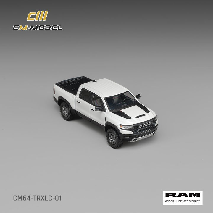 [Preorder] CM Model 1:64 2024 Ram 1500 TRX 6.2L Supercharged V8‑Final Edition Stellantis Diamond White Crystal Pearl CM64‑TRXLC‑01