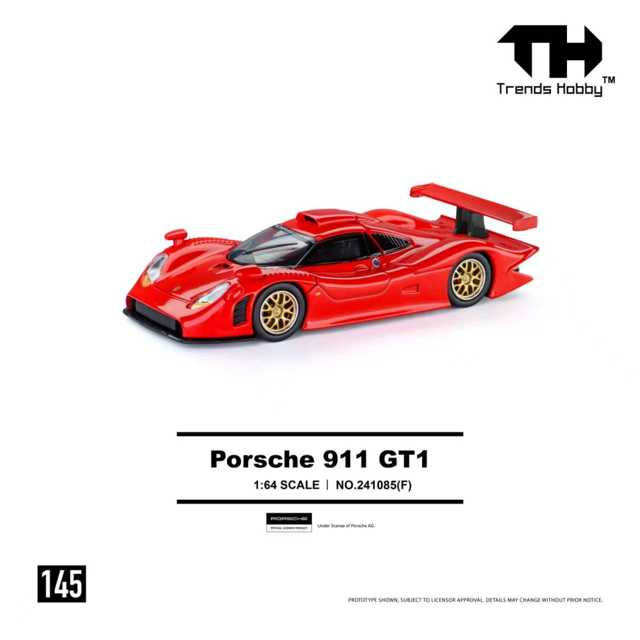 PORSCHE MUSEUM ポルシェミュージアム 荷台 ミニカー（レッド） Preorder] Trends Hobby 1:64 Porsche 911 GT1 1998 Red 241085(F