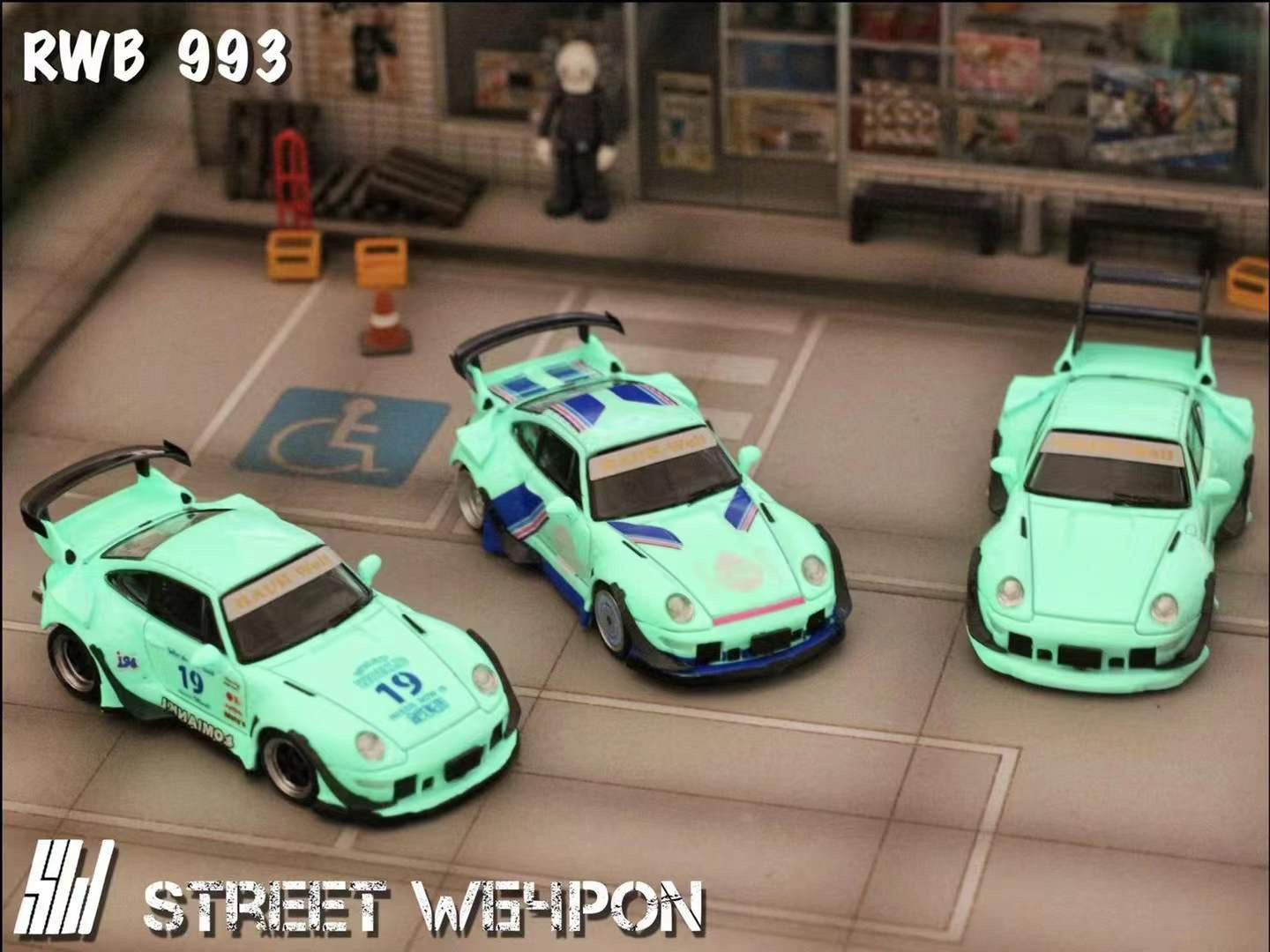 Modellino Street Warrior Porsche 993 RWB &ndash; Scala 1:64 &ndash; Edizione Limitata &ndash; Nero &ndash; Diecast