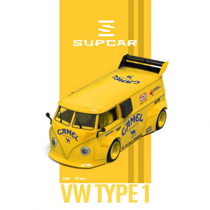 [Preorder] SUPCAR 1:64 Volkswagen T1 Trailer Version Camel Livery SC642960-2