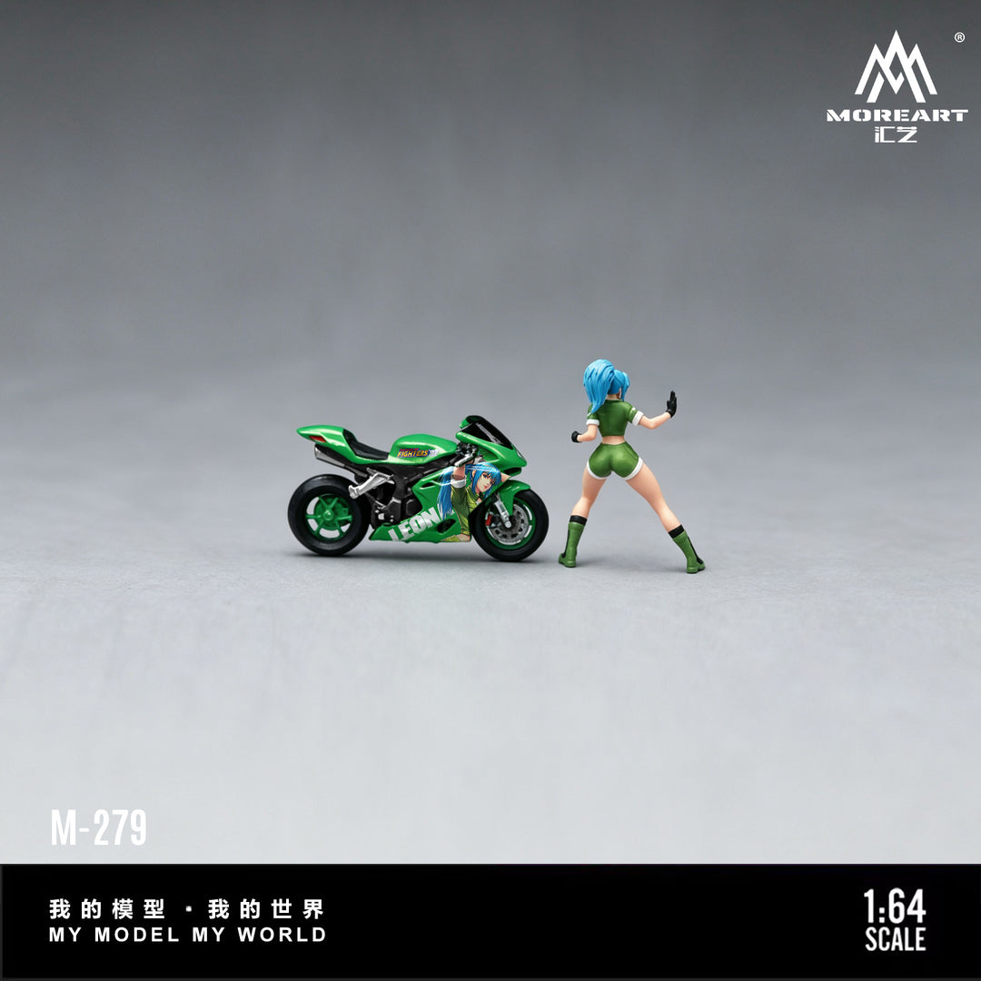 [Preorder] MoreArt 1:64 LEONA PRINTED MOTORCYCLE DOLL SET MO222279