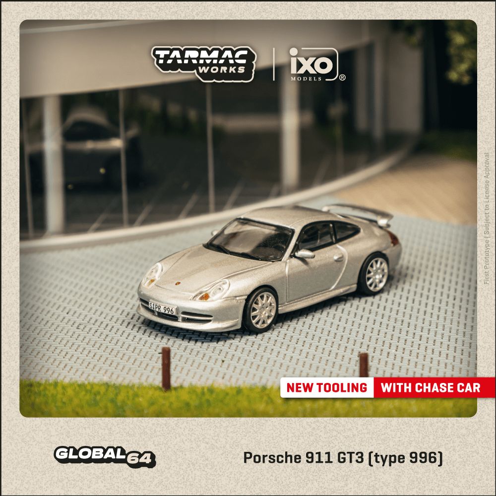 Tarmac Works 1:64 Porsche 911 GT3 (type 996) Silver T64G-069-SL