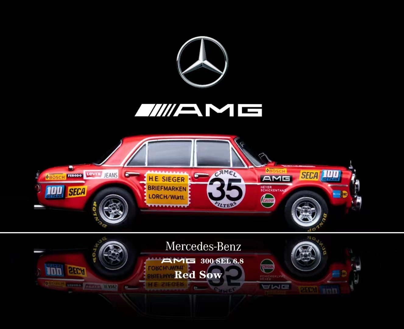 Liberty64 Mercedes-Benz AMG 300SEL6.8 Red Sow – Horizon Diecast
