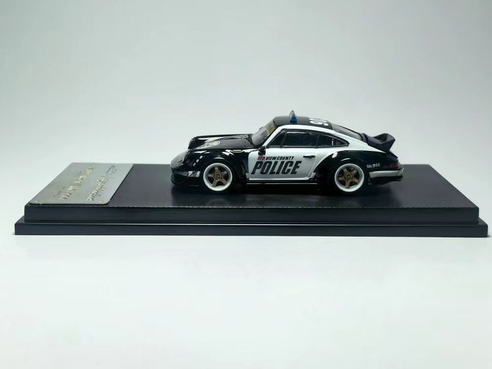 [Preorder] Model Collect 1:64 Porsche RWB964 Ducktail Wing Police Black/White Livery MC640024F