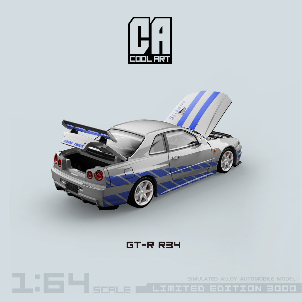 [Preorder] COOL ART 1:64 Nissan Skyline GT-R R34 Paul Silver (2 Versions)