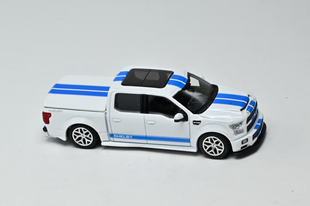 [Preorder] Funny Model 1:64 Shelby F150 Super Snake Oxford White / Blue Racing Stripes