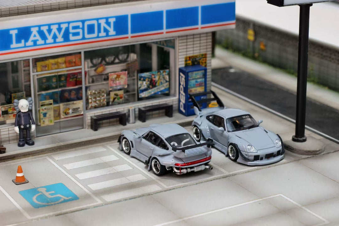 [Preorder] Street Weapon 1:64 Porsche RWB 993 Cement Grey (2 Versions)