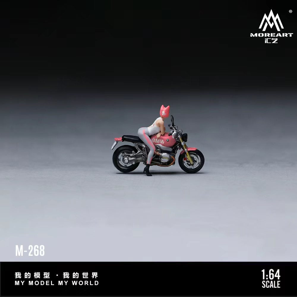 [Preorder] MoreArt 1:64 BMW PINK CAT EAR FEMALE RIDER FIGURE SET MO222268