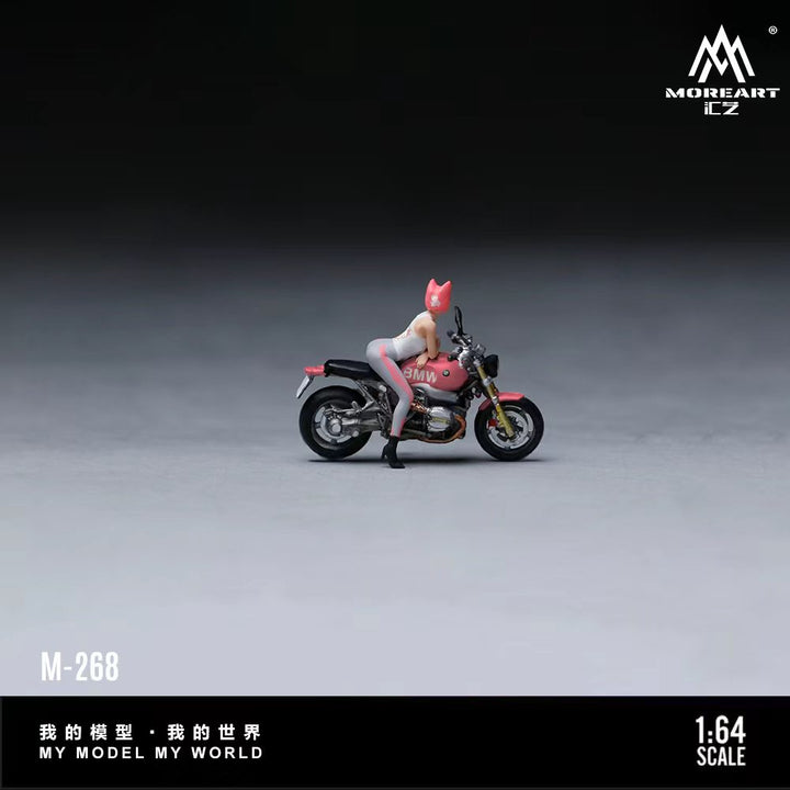 [Preorder] MoreArt 1:64 BMW PINK CAT EAR FEMALE RIDER FIGURE SET MO222268