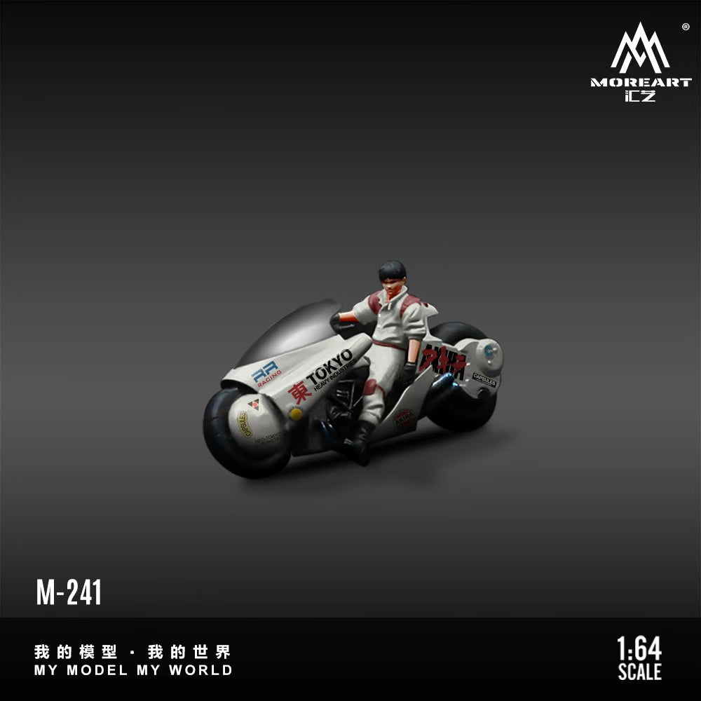 Preorder] MoreArt 1:64 AKIRA RESIN MOTORCYCLE TITANIUM WHITE FADED