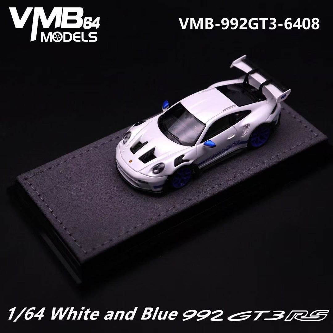 [Preorder] VMB 1:64 992 GT3 RS White and Blue VMB-992GT3-6408