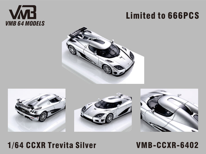 [Preorder] VMB 1:64 Koenigsegg CCXR Trevita - Silver