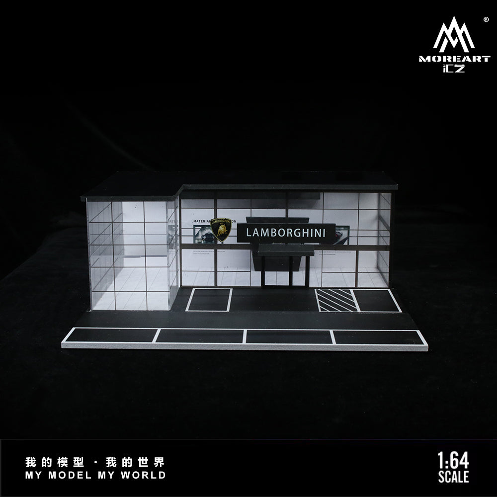 [Preorder] MoreArt 1:64 TWO-LAYER ASSEMBLY SHOWROOM LAMBORGHINI SHOP MO936013