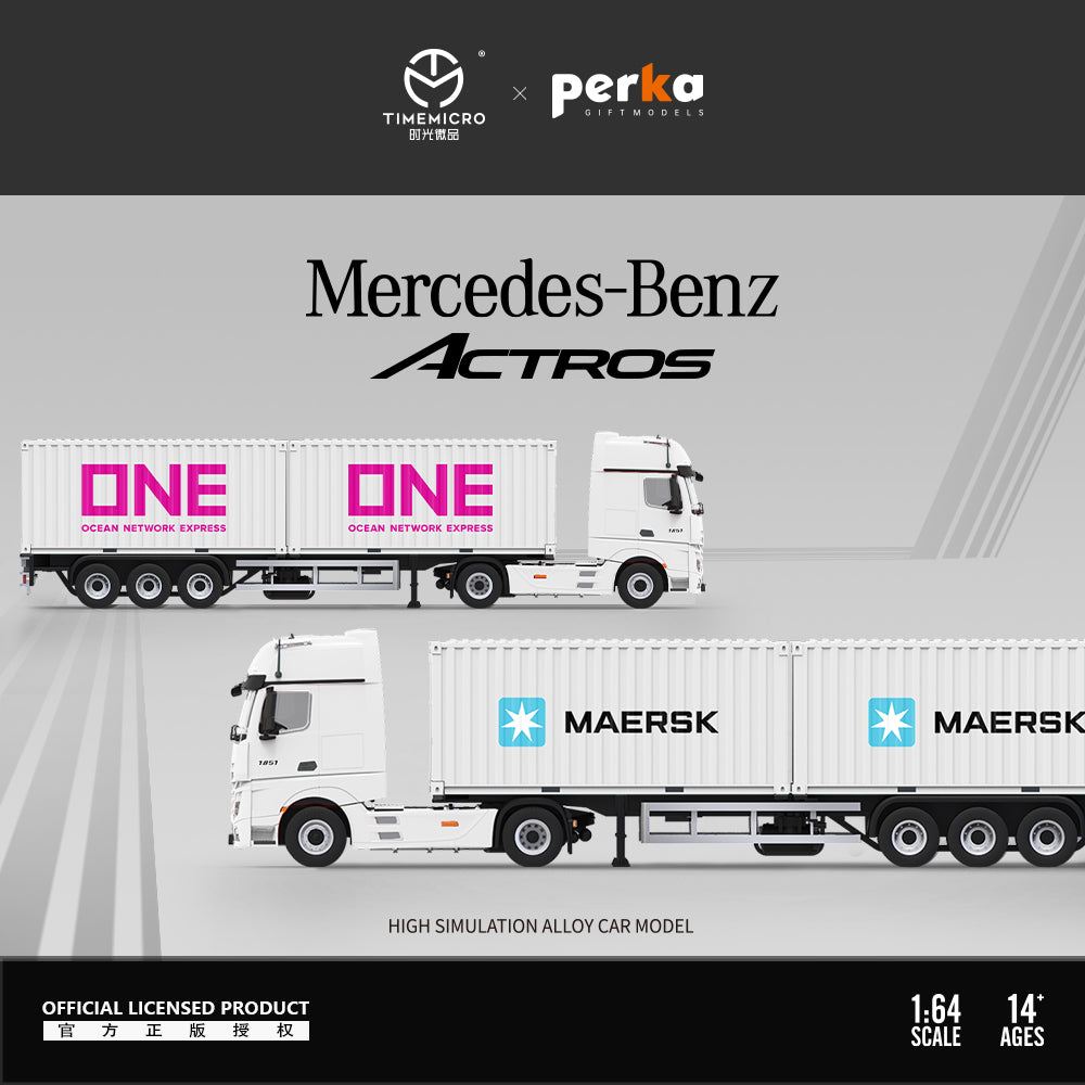 TimeMicro + Perka 1:64 Mercedes-Benz Actros Container Truck