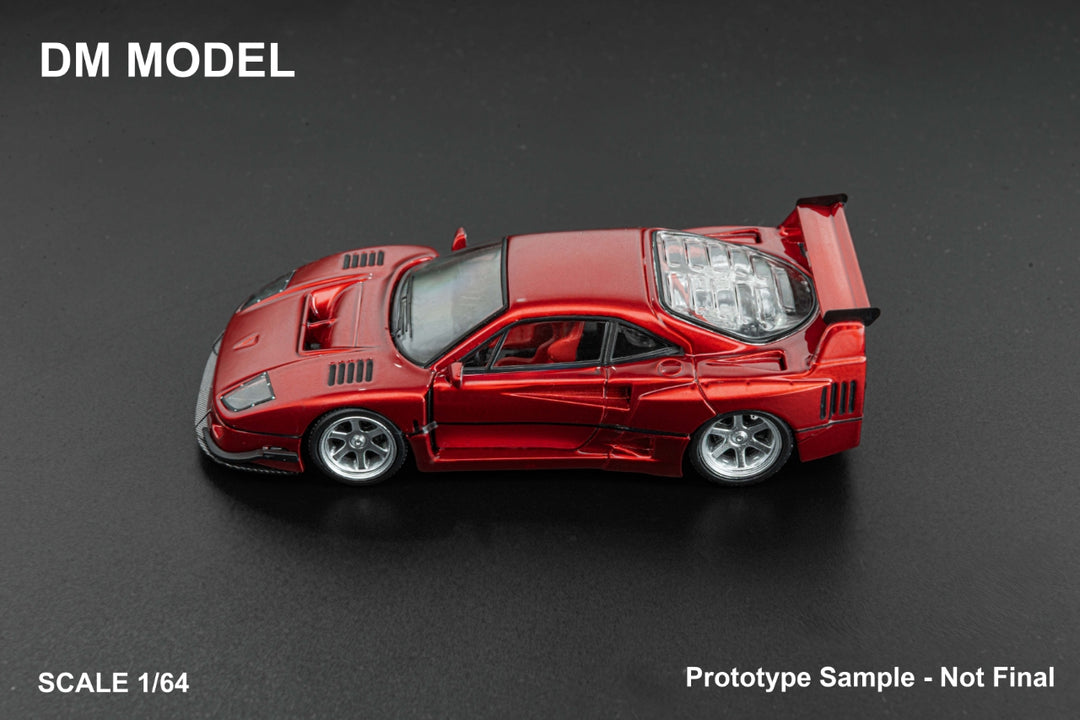 DM Model 1:64 LB F40 - Metallic Red – Horizon Diecast