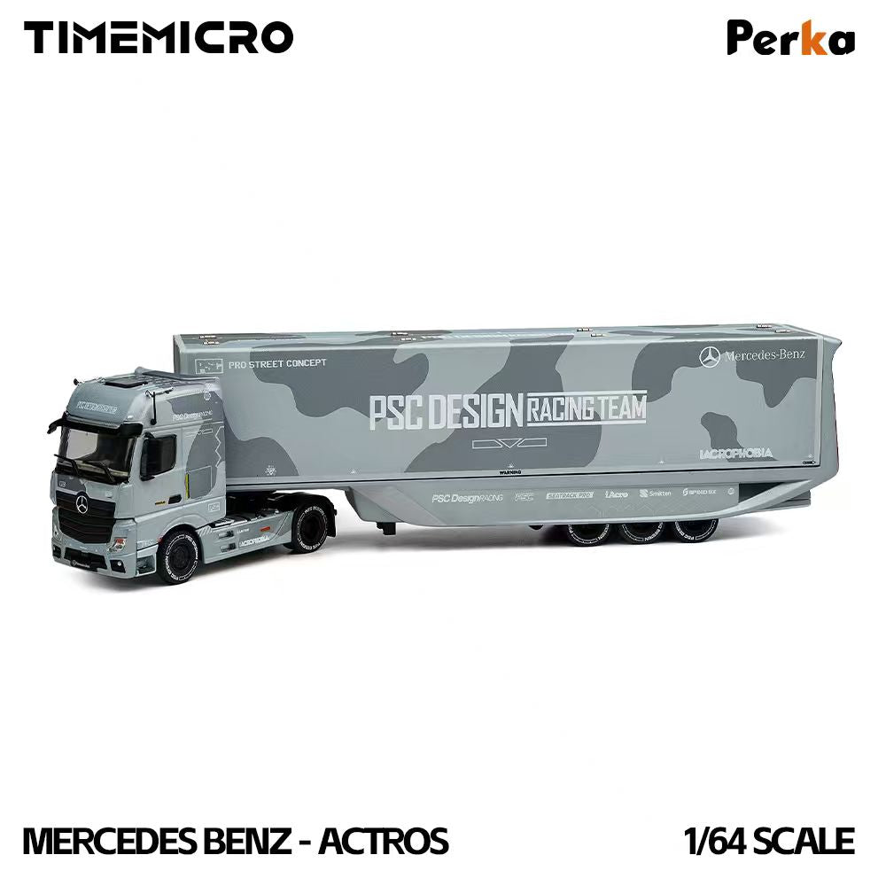[Preorder] TimeMicro 1:64 Mercedes-Benz: Actros Aero Trailer PSC Fighter Jet Gray TM646753