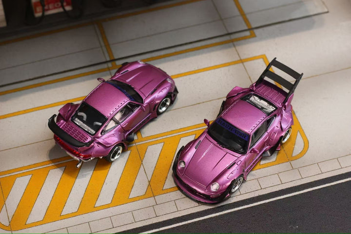[Preorder] Street Weapon 1:64 Porsche RWB 993 Carmen Purple Metallic (2 Version)