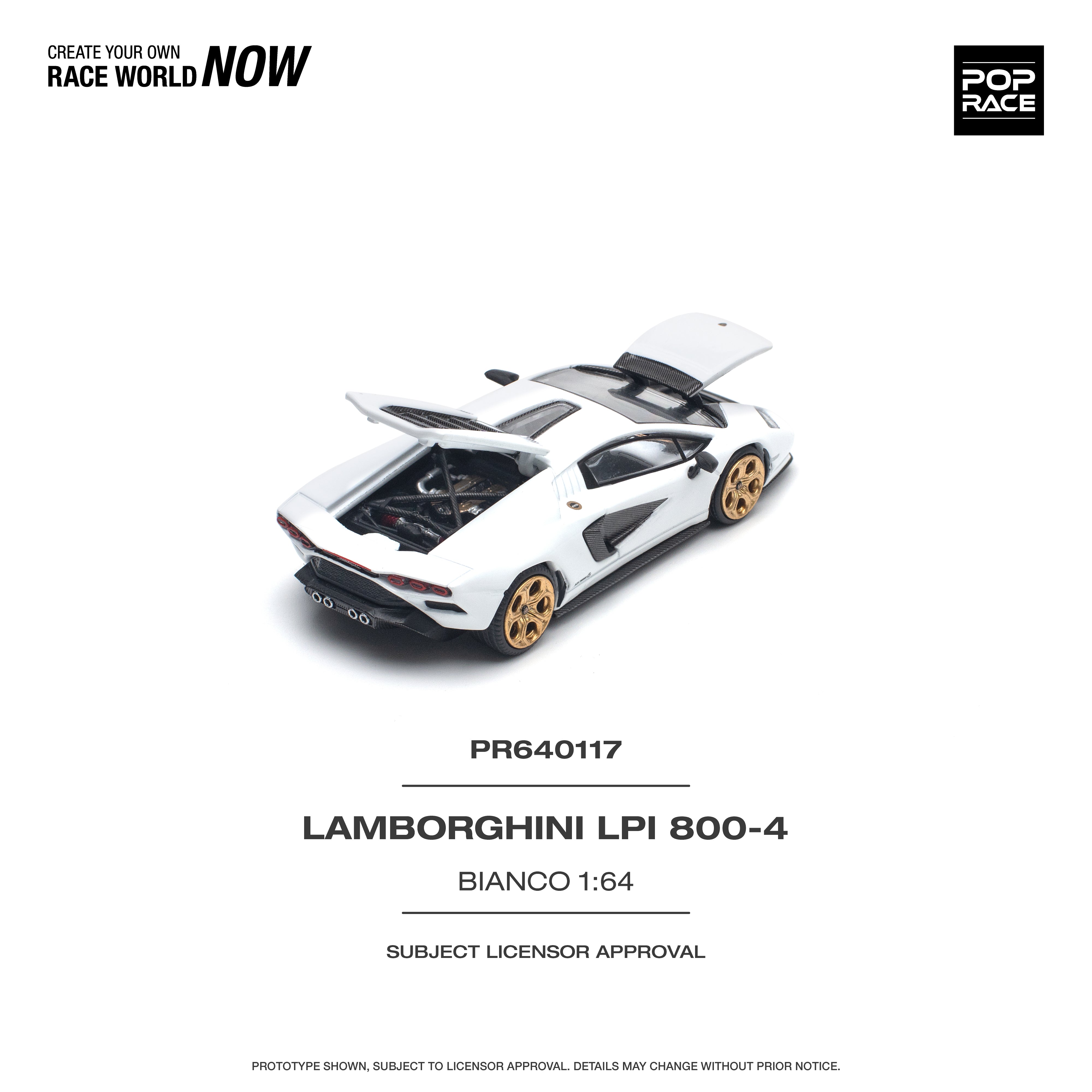 POPRACE 1:64 LAMBORGHINI COUNTACH LPI 800-4 BIANCO SIDERALE