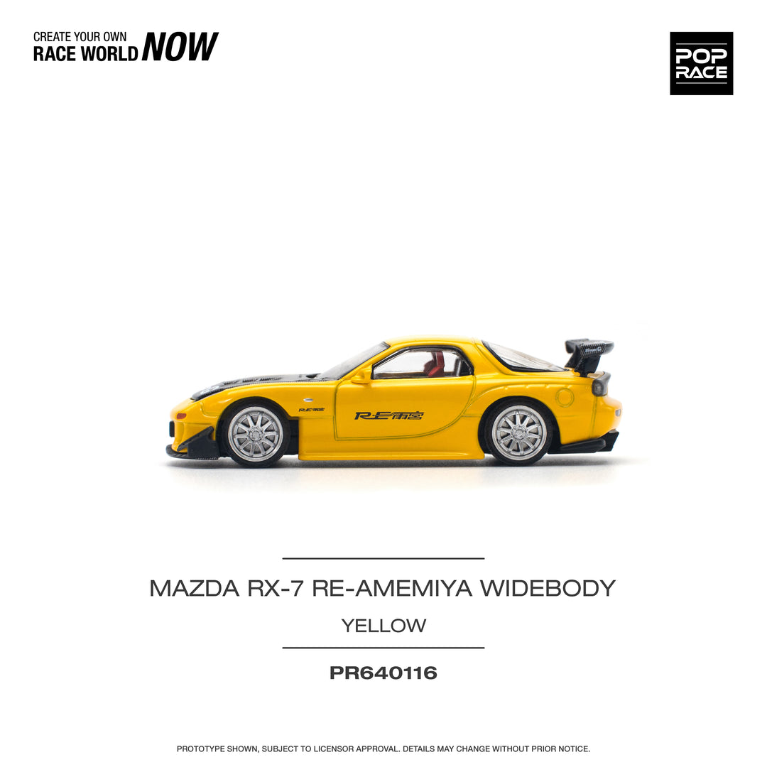 [Preorder] POPRACE 1:64 MAZDA RX-7 (FD3S) RE-AMEMIYA WIDEBODY YELLOW R640116