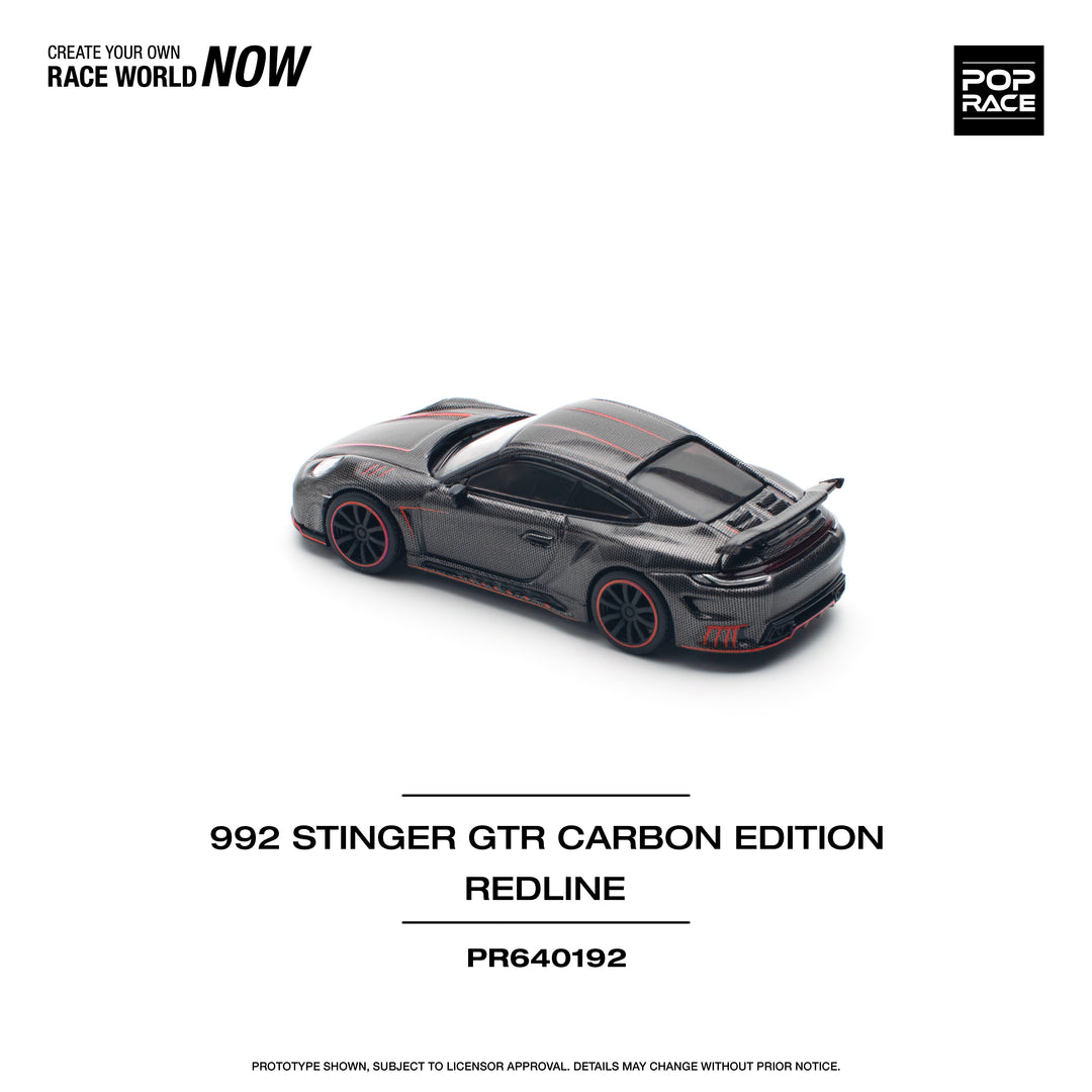 [Preorder] POPRACE 1:64 Porsche 992 STINGER GTR CARBON - REDLINE