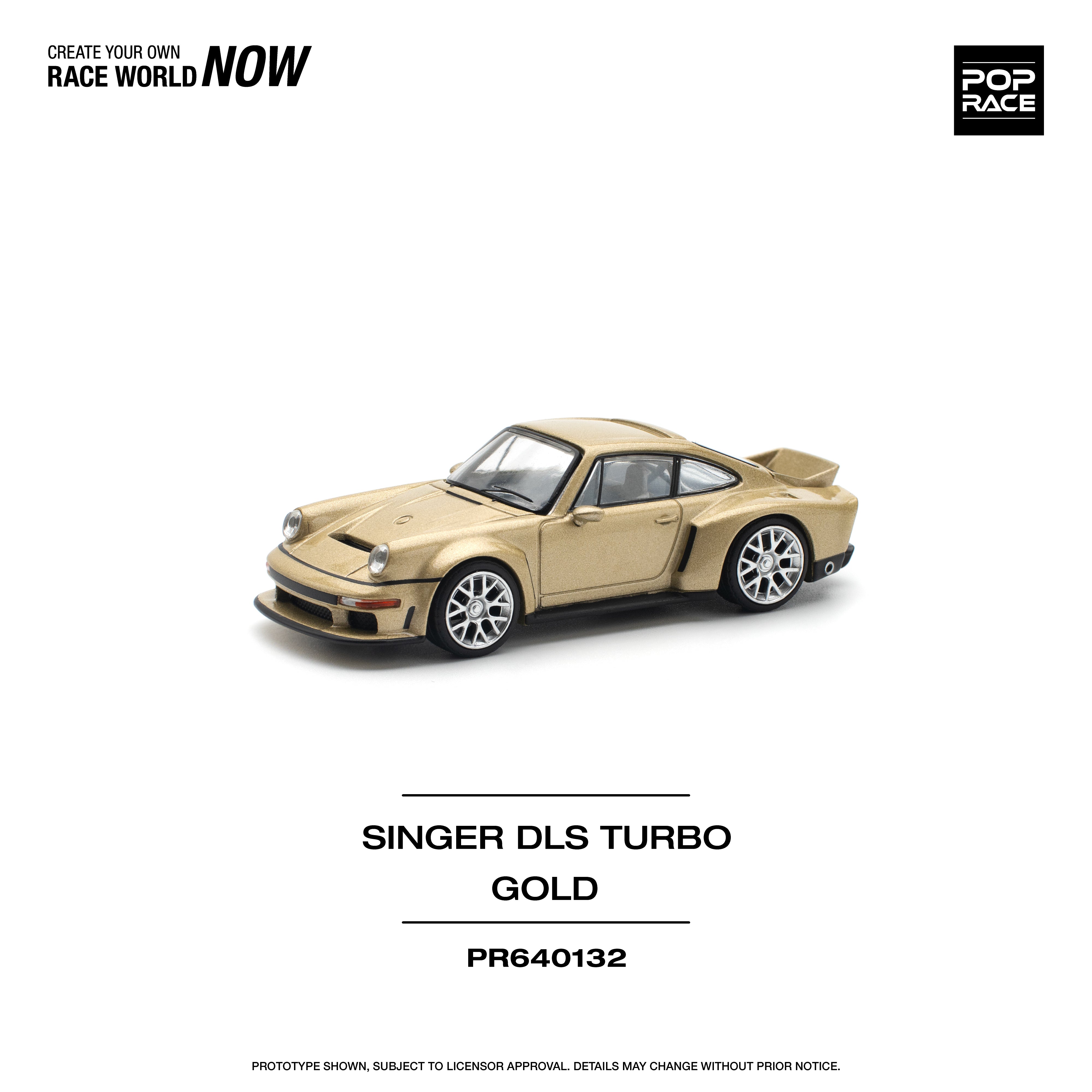 POPRACE 1:64 Porsche 911 SINGER DLS TURBO (ROAD) - GOLD PR640132