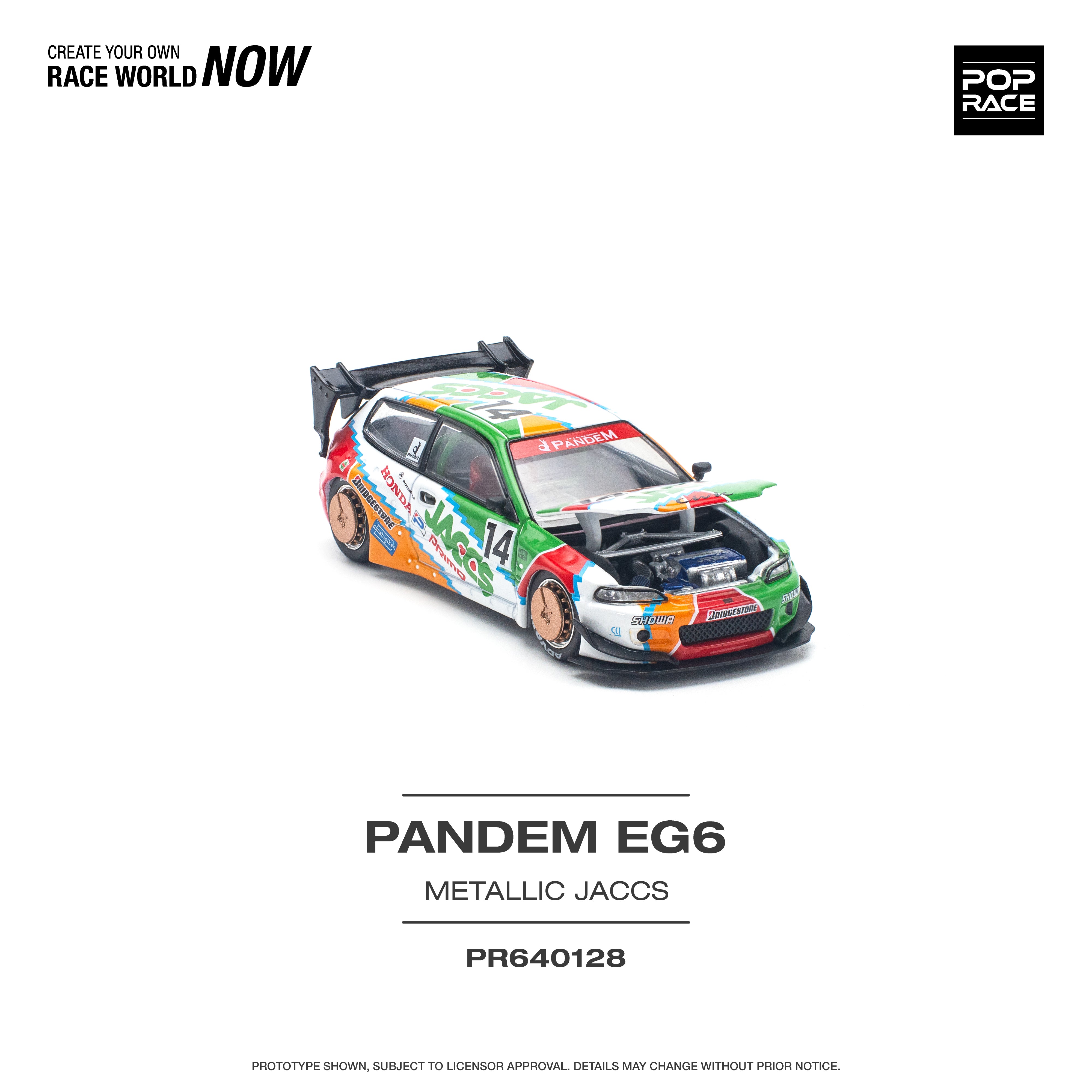 POPRACE 1:64 PANDEM CIVIC EG6 v1.5 JACCS PR640128 – Horizon Diecast