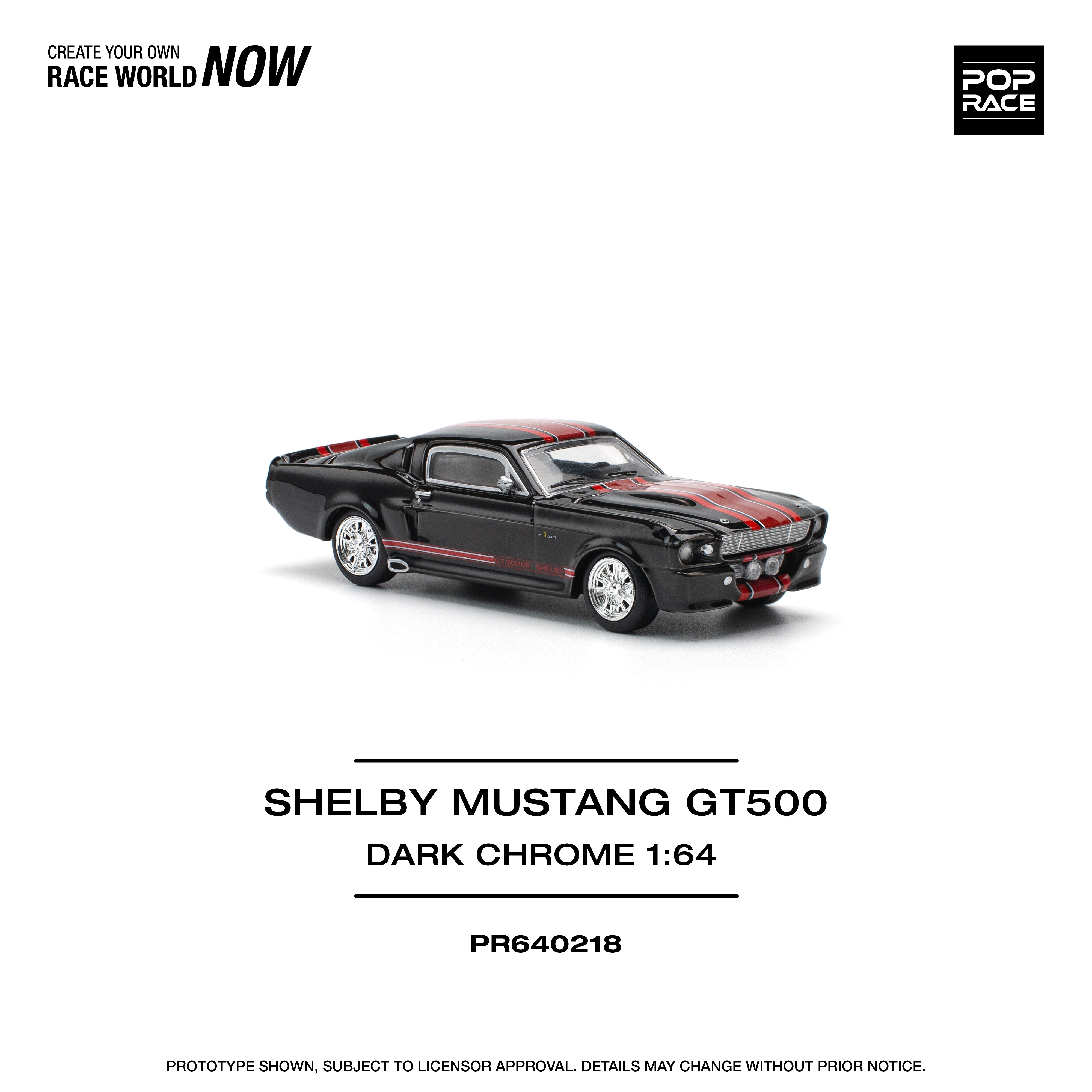 POPRACE 1:64 SHELBY MUSTANG GT500 DARK CHROME PR640218 – Horizon