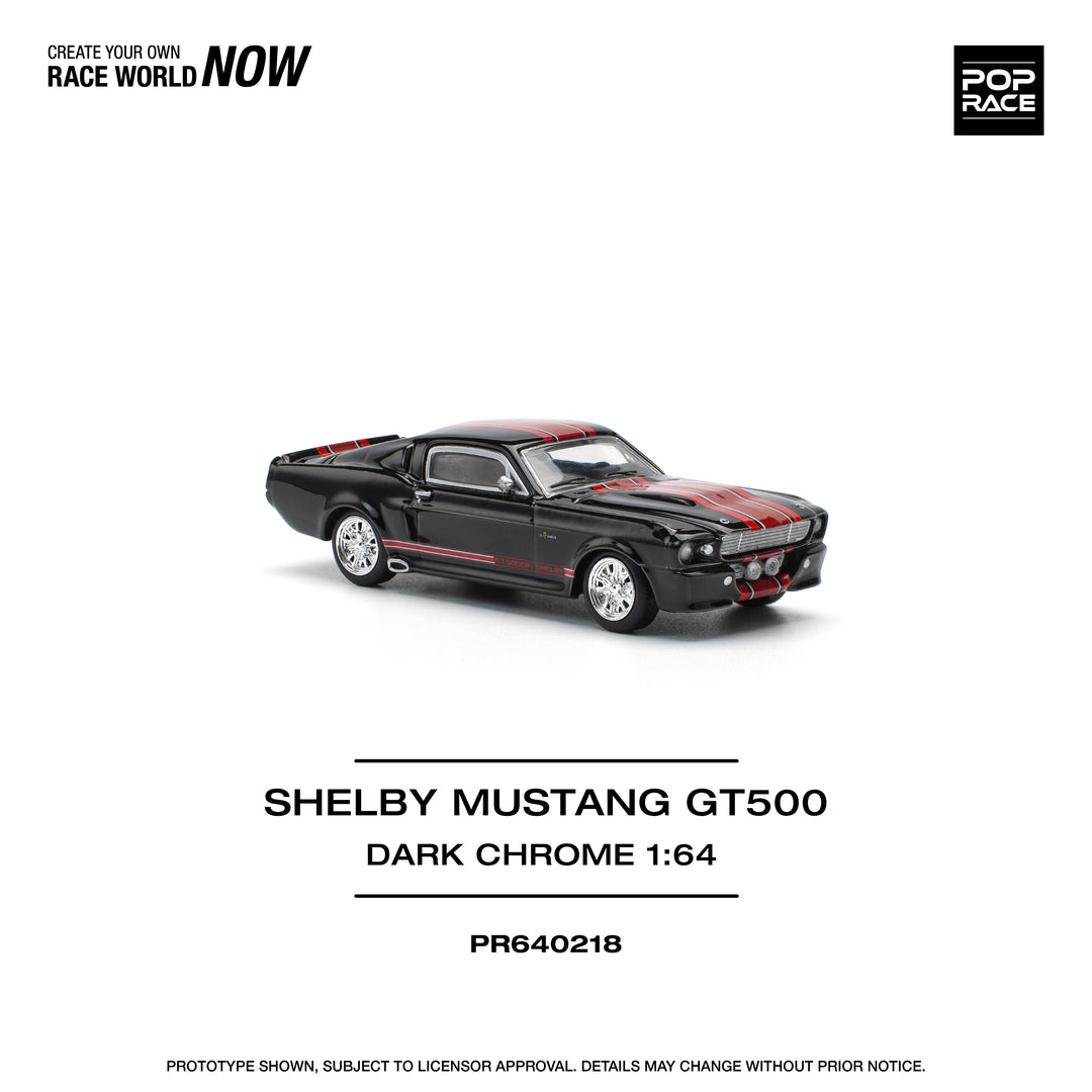 [Preorder] POPRACE 1:64 SHELBY MUSTANG GT500 DARK CHROME PR640218