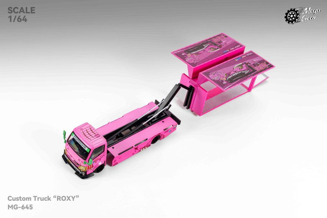 [Preorder] Mega Gear 1:64 Custom Box Truck - Green / Pink Dino (2 Versions)