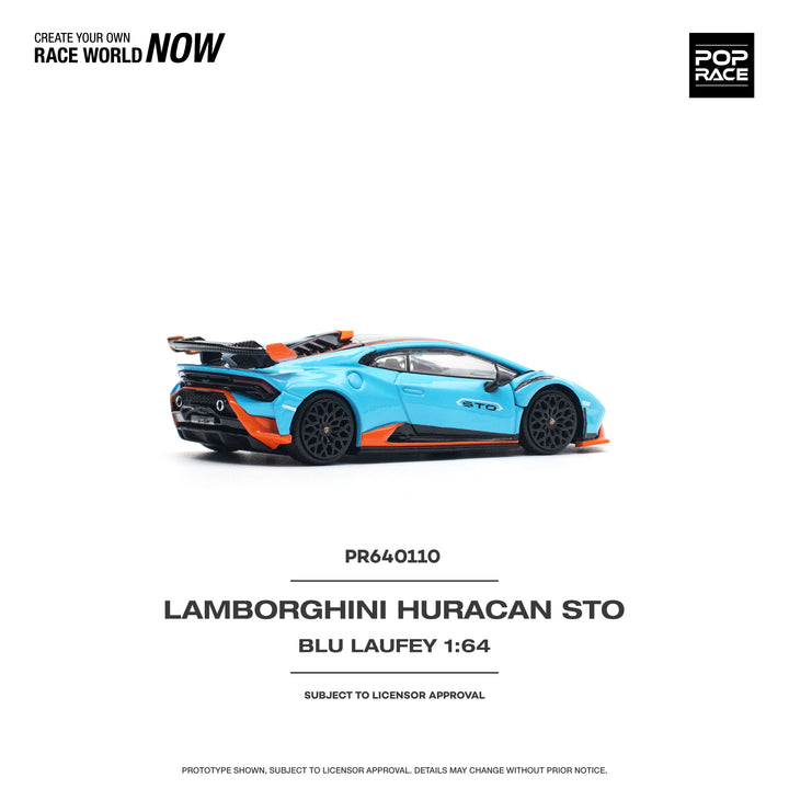 [Preorder] POPRACE 1:64 LAMBORGHINI HURACÁN STO BLU LAUFEY/ARANCIO XANTO