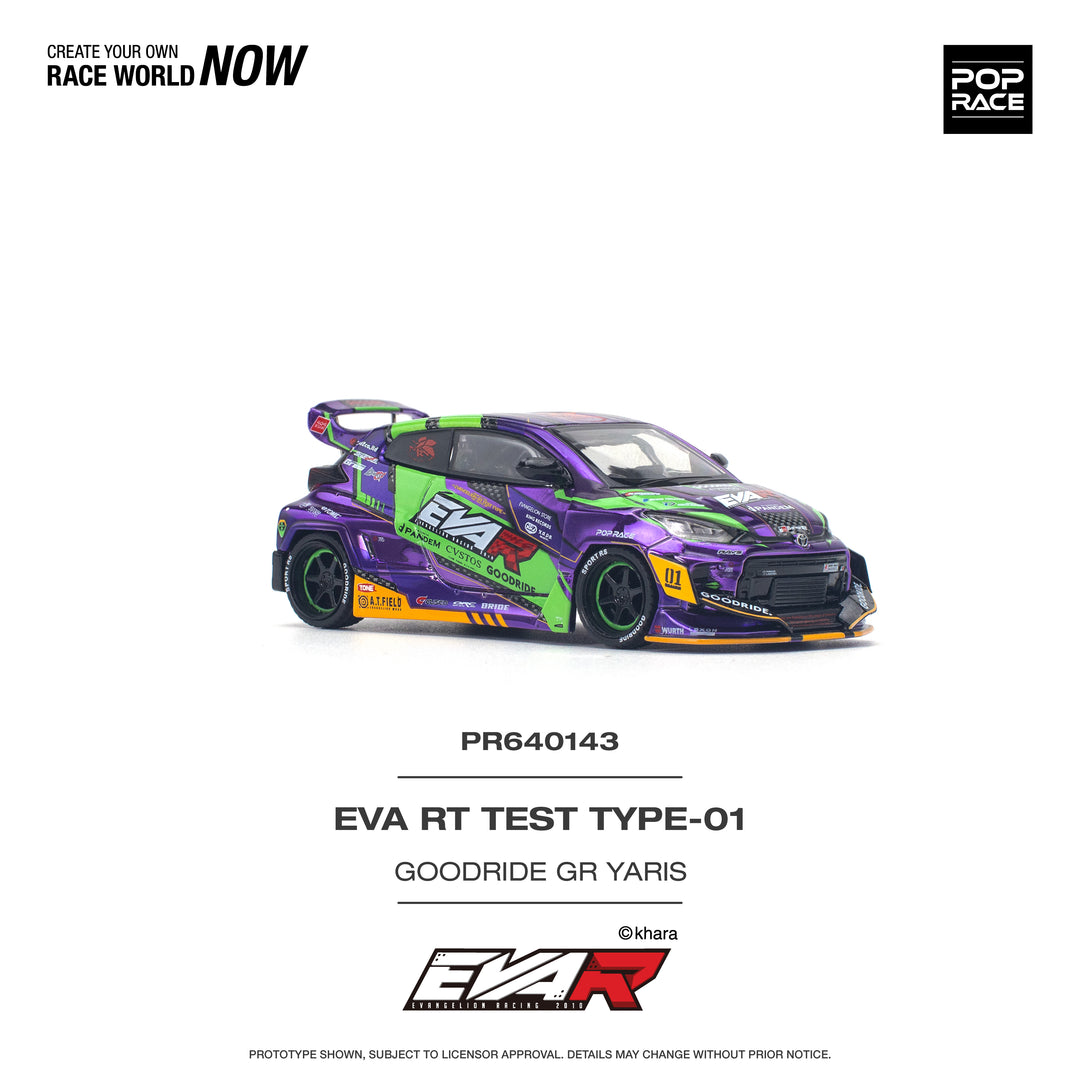 POPRACE 1:64 TOYOTA EVA RT TEST TYPE-01 GOODRIDE GR YARIS PR640143