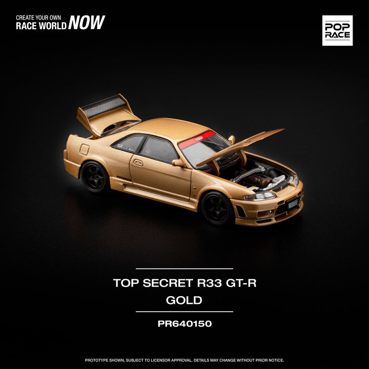 [Preorder] POPRACE 1:64 TOP SECRET GT-R R33 - GOLD