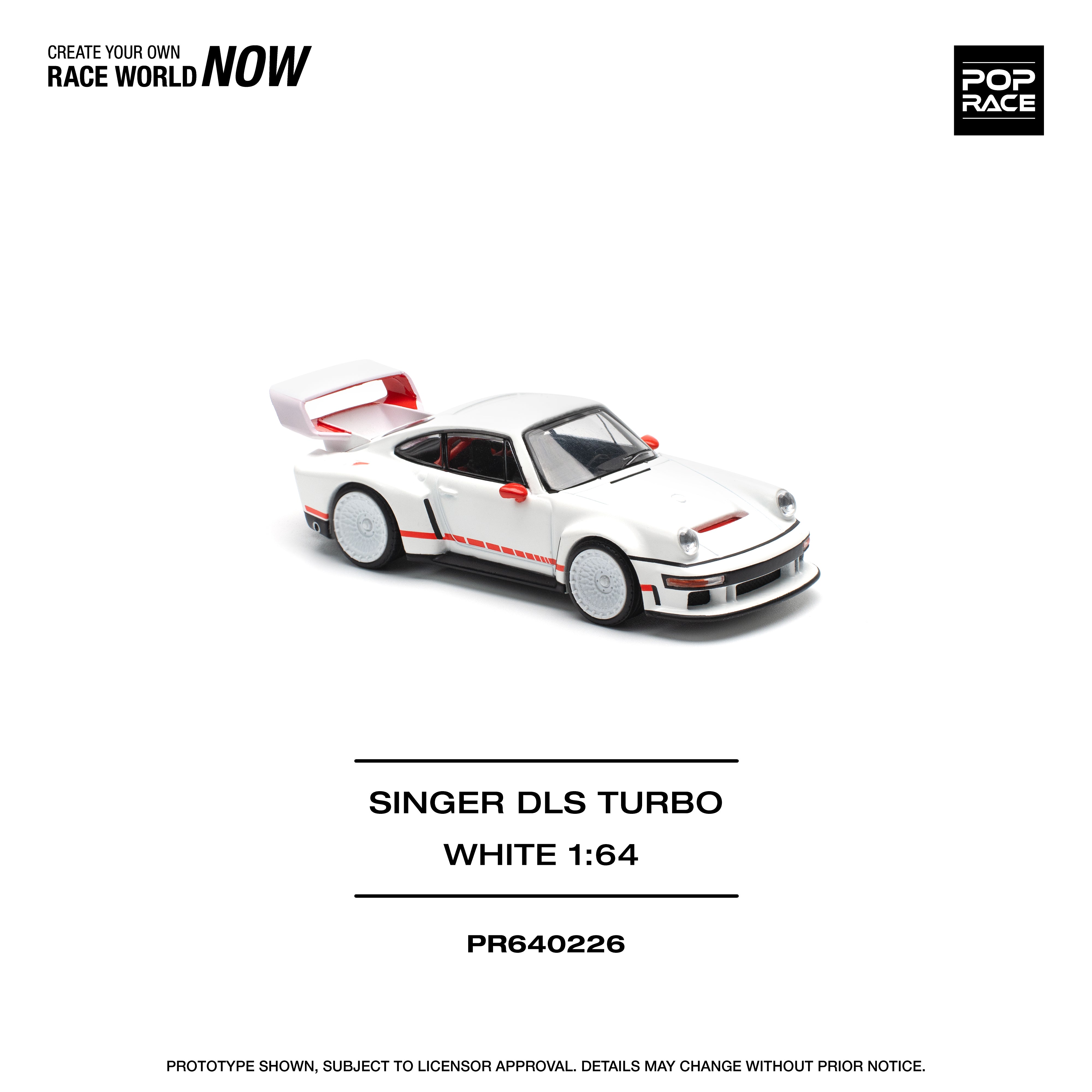 Preorder] POPRACE 1:64 SINGER DLS TURBO (TRACK) - WHITE