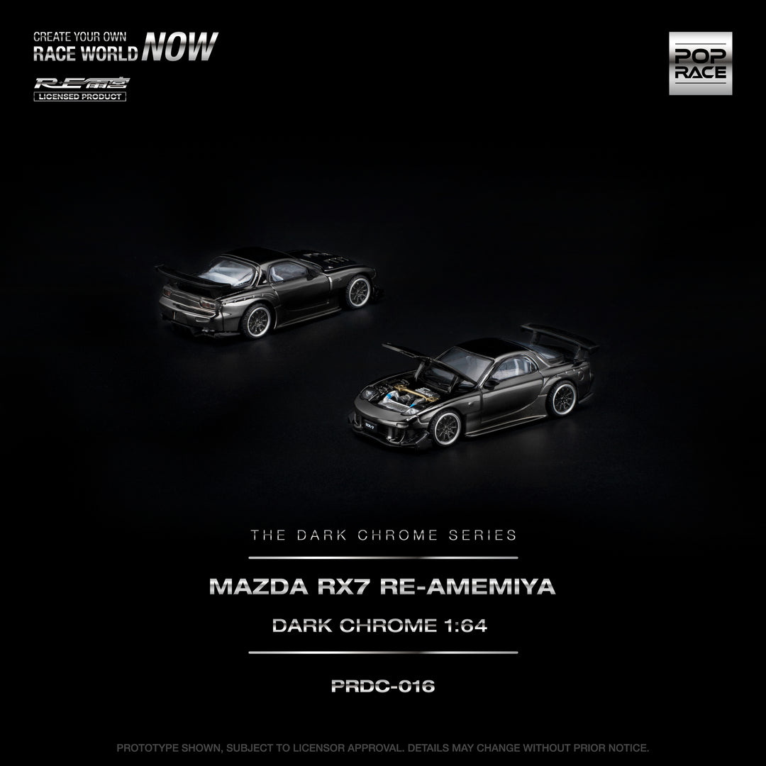 [Preorder] POPRACE 1:64 MAZDA RX-7 RE-AMEMIYA DARK CHROME PRDC016