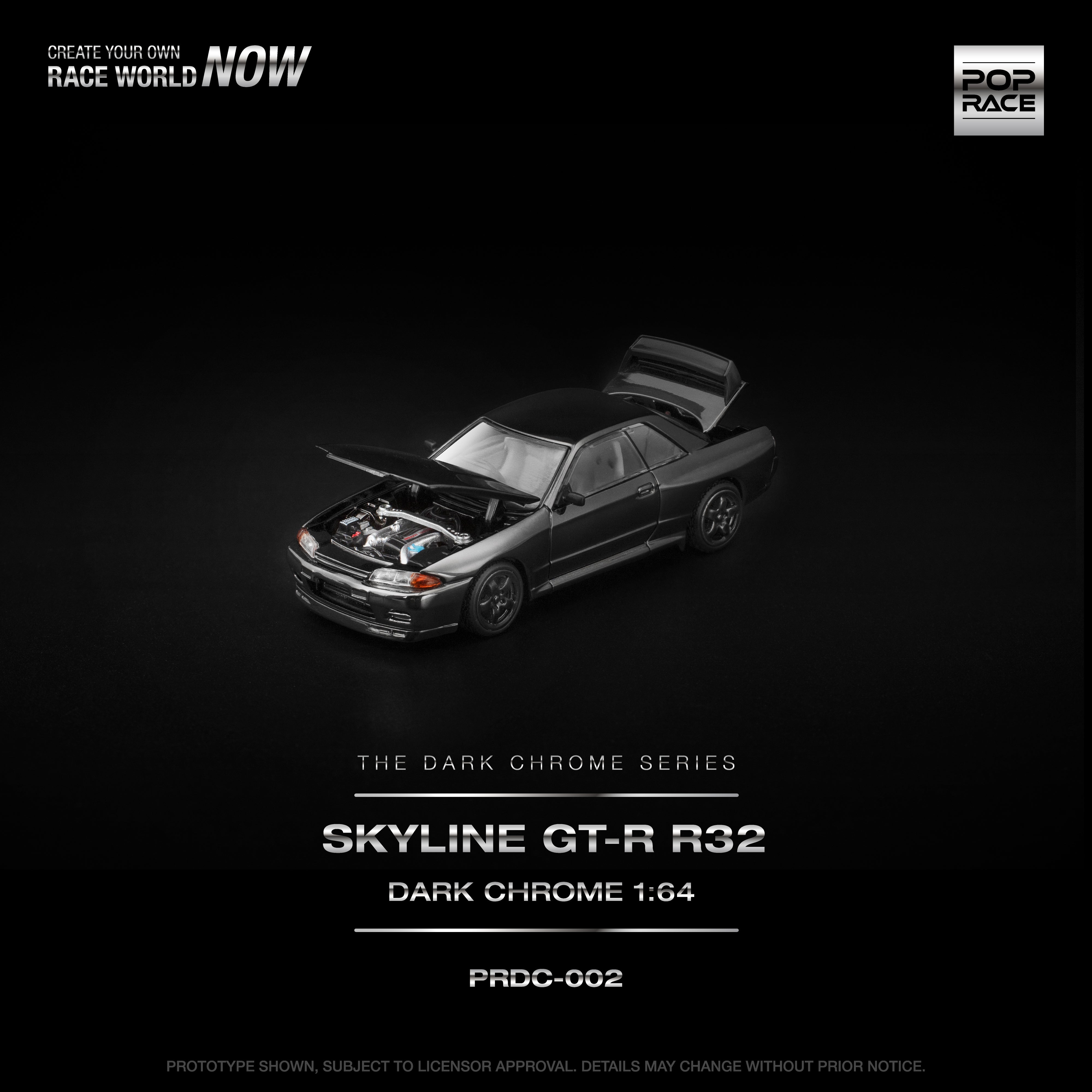 Preorder] POPRACE 1:64 R32 GT-R Dark Chrome PRDC002 – Horizon Diecast