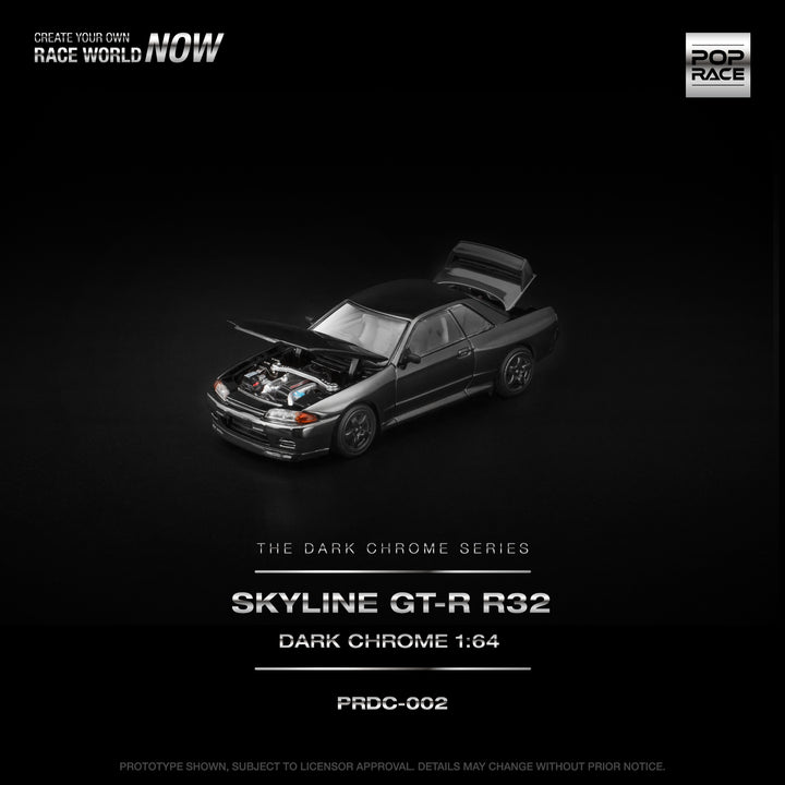 [Preorder] POPRACE 1:64 R32 GT-R Dark Chrome PRD002