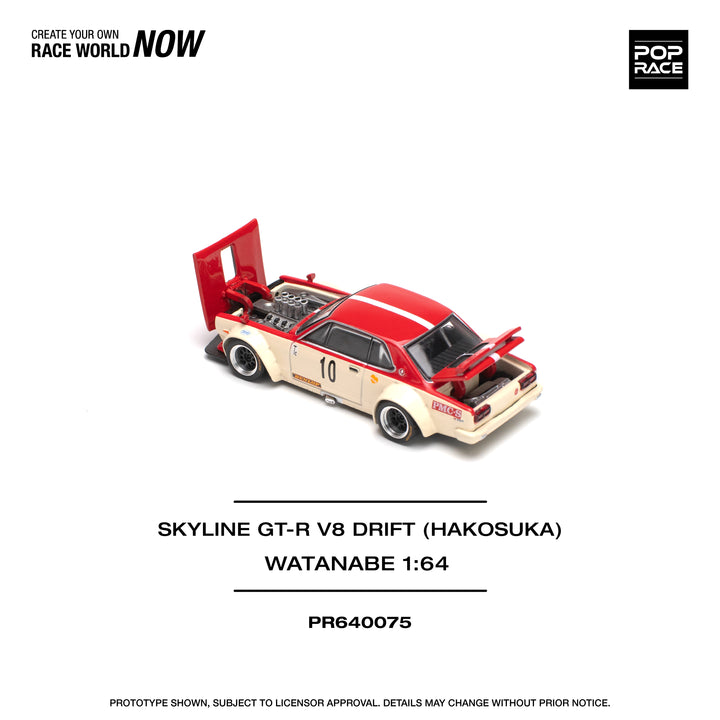 [Preorder] POPRACE 1:64 NISSAN SKYLINE GT-R V8 DRIFT (HAKOSUKA) WATANABE PR640075