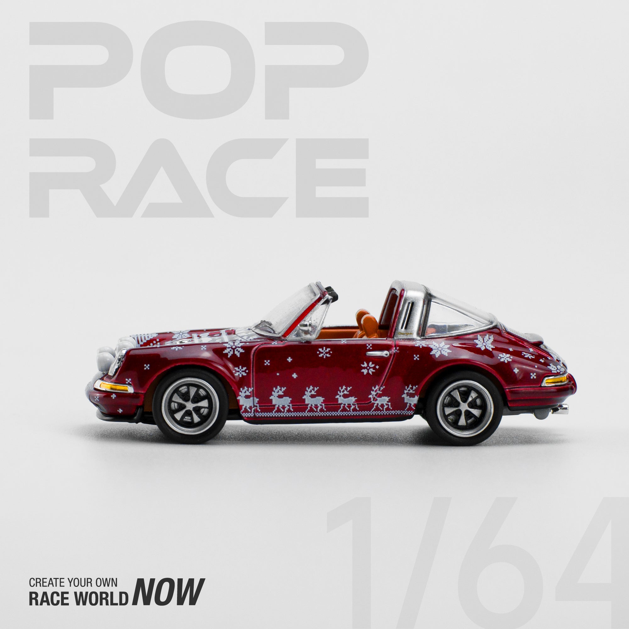 POPRACE 1:64 Porsche 911 SINGER Targa Christmas 2023 - PR640083