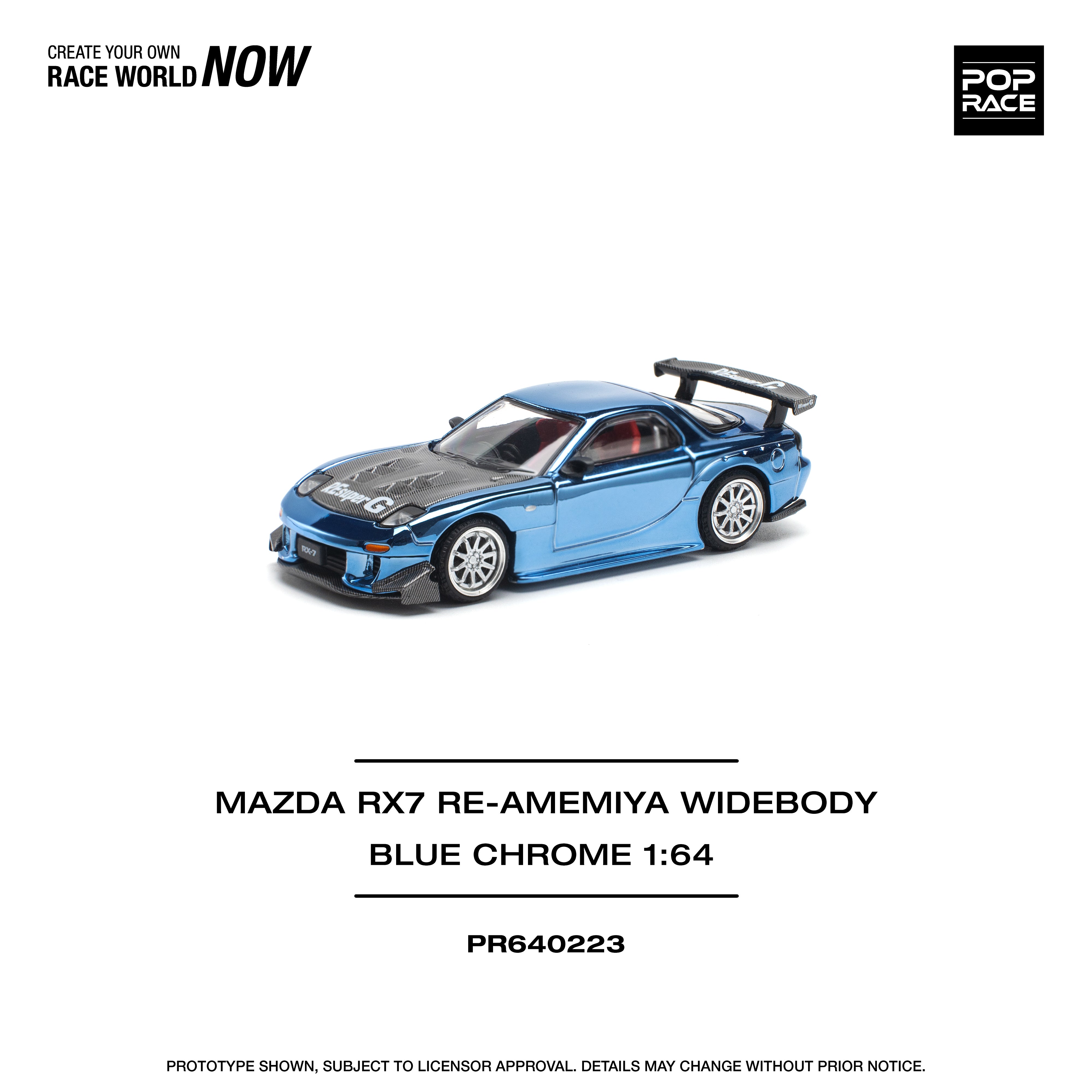 POPRACE 1:64 MAZDA RX7 RE-AMEMIYA WIDEBODY PR640223 – Horizon Diecast