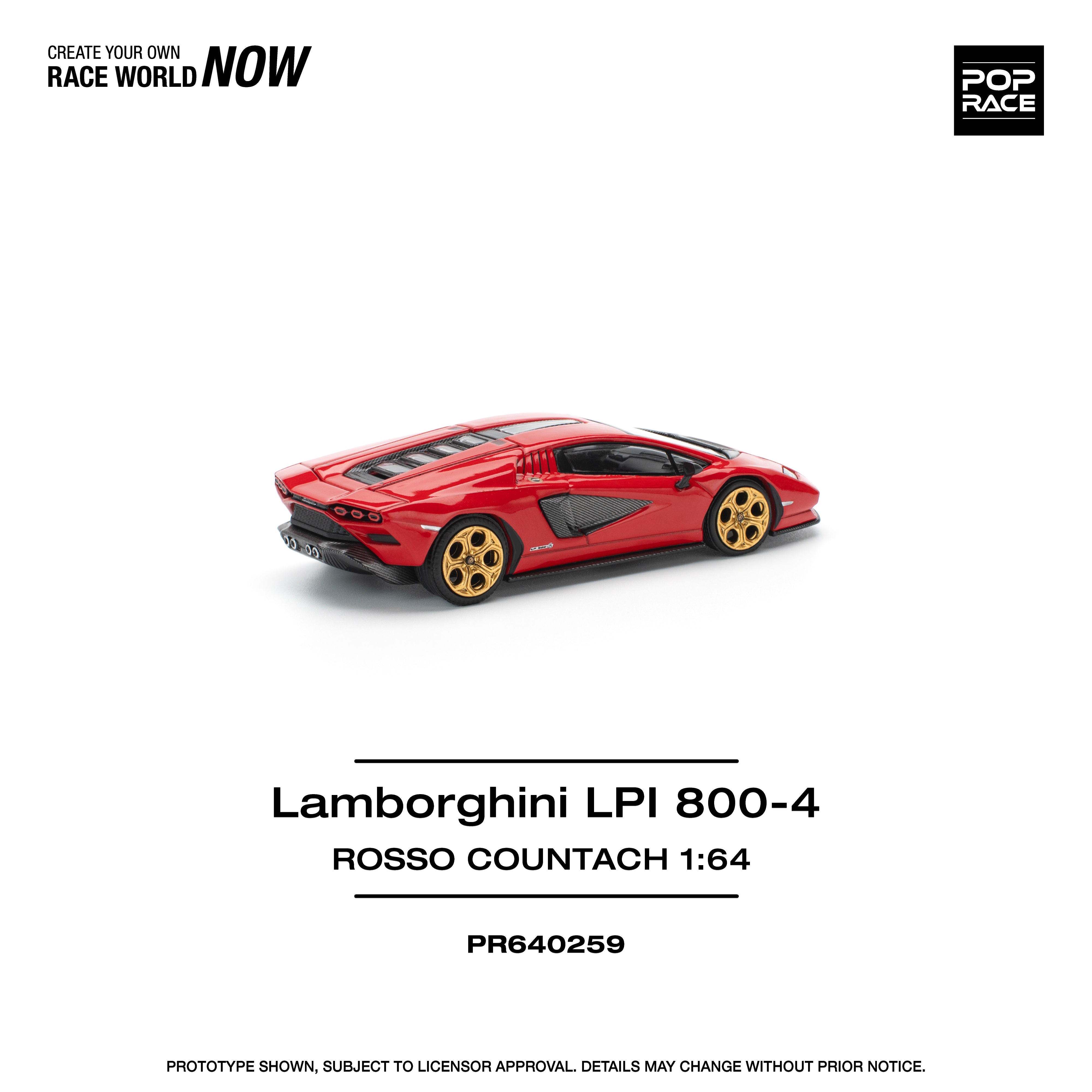 Preorder] POPRACE 1:64 Lamborghini Countach LPI:800 - Rosso