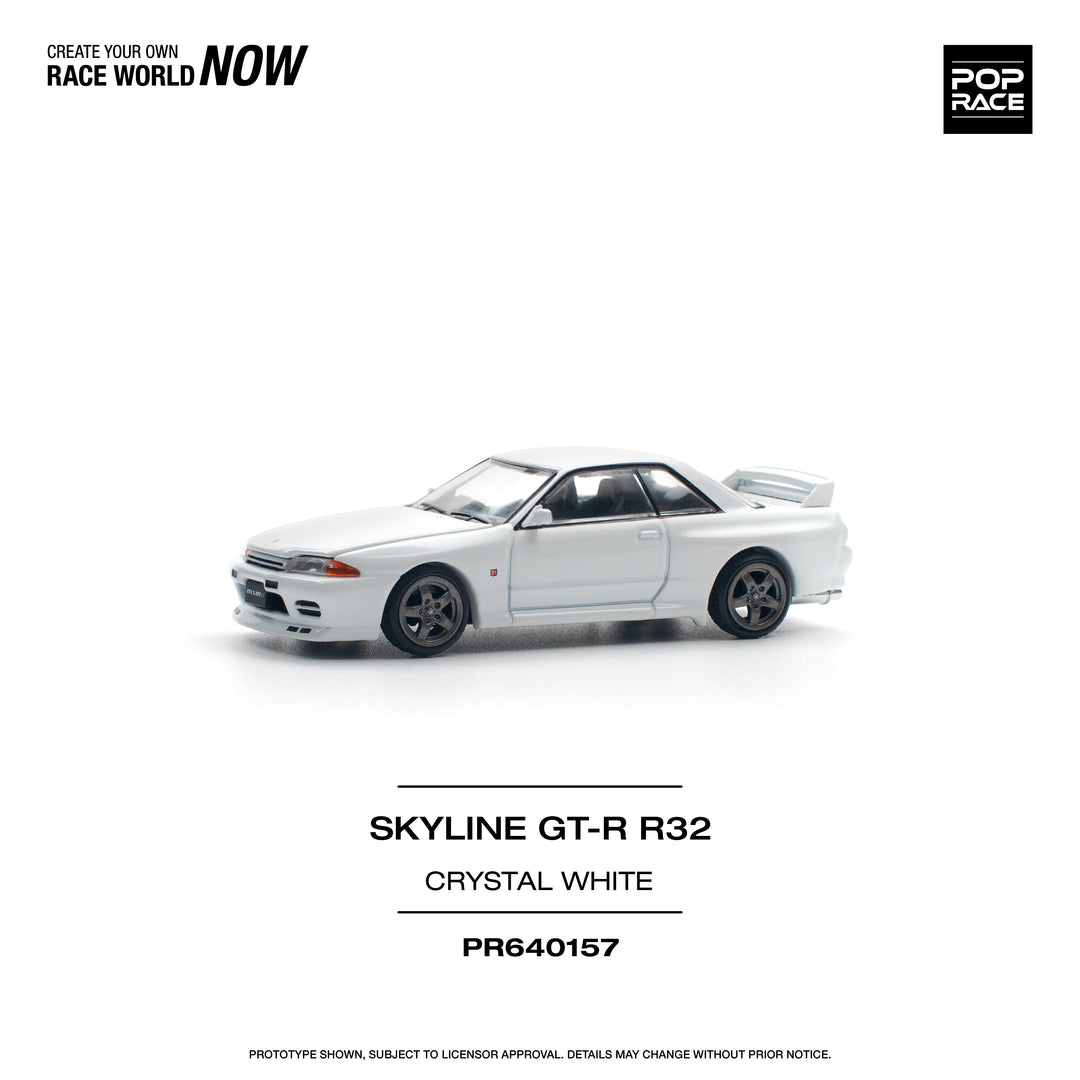 [Preorder] POPRACE 1:64 NISSAN SKYLINE GT-R R32 CRYSTAL WHITE